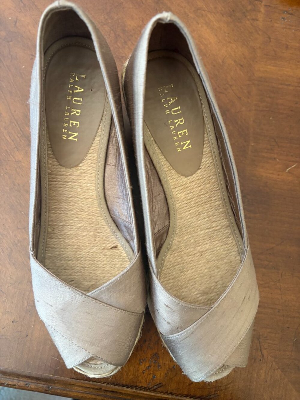 RALPH LAUREN "CECILIA" ESPADRILLES TAUPE SIZE 8 B